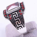 Copy of 925 Sterling Silver Authentic Ruby and Citrine Stone Mens Ring silverbazaaristanbul 