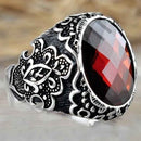 Copy of 925 Sterling Silver Authentic Ruby and Citrine Stone Mens Ring silverbazaaristanbul 