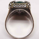 Copy of 925 Sterling Silver Handmade Full Small Green Emerald Stone Mens Ring silverbazaaristanbul 