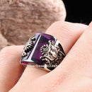 Copy of 925 Sterling Silver Purple Amethyst Stone Luxury Eagle Mens Ring silverbazaaristanbul 