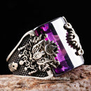 Copy of 925 Sterling Silver Purple Amethyst Stone Luxury Eagle Mens Ring silverbazaaristanbul 