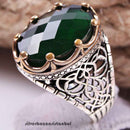 Copy of 925 Sterling Eagle Sapphire and Onyx Stone Mens Ring silverbazaaristanbul 