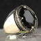 Curved Onyx Handmade 925 Sterling Silver Black Mens Ring silverbazaaristanbul 