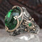 Custom Emerald Stone 925 Sterling Silver Mens Ring silverbazaaristanbul 