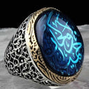 Copy of 925 Sterling Eagle Sapphire and Onyx Stone Mens Ring silverbazaaristanbul 