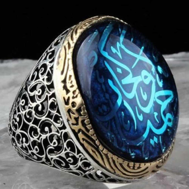Copy of 925 Sterling Eagle Sapphire and Onyx Stone Mens Ring silverbazaaristanbul 