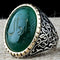 Copy of 925 Sterling Double-Headed Eagle Agate Aqeeq Stone Mens Ring silverbazaaristanbul 