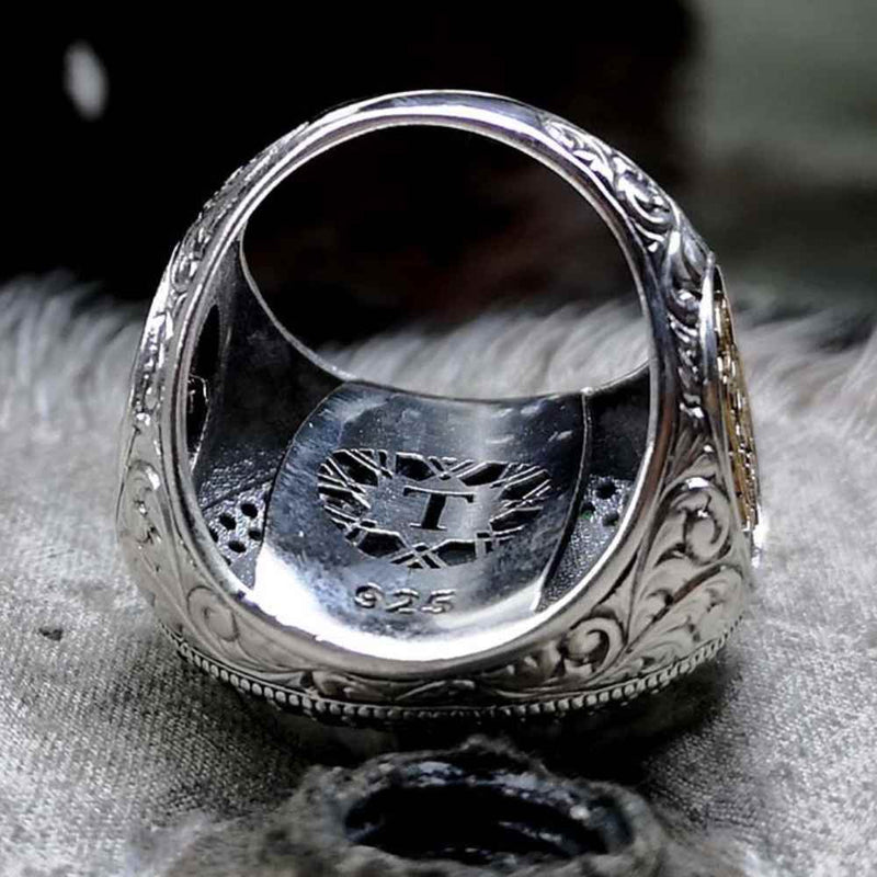 Customizable Seal of Solomon 925 Sterling Silver Mens Ring silverbazaaristanbul 