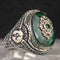 Customizable Special 925 Sterling Silver Emerald Stone Heavy Mens Ring silverbazaaristanbul 