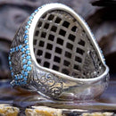 Customizable Turquoise Stone 925 Sterling Silver Mens Ring silverbazaaristanbul 