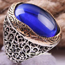 Dark Blue Sapphire 925 Sterling Silver Handmade Ring for Men silverbazaaristanbul 
