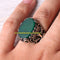 Double Eagle Design Green Agate Stone 925 Sterling Silver Mens Ring silverbazaaristanbul 
