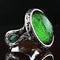Drop Design 925 Sterling Silver Emerald Stone Mens Ring silverbazaaristanbul 