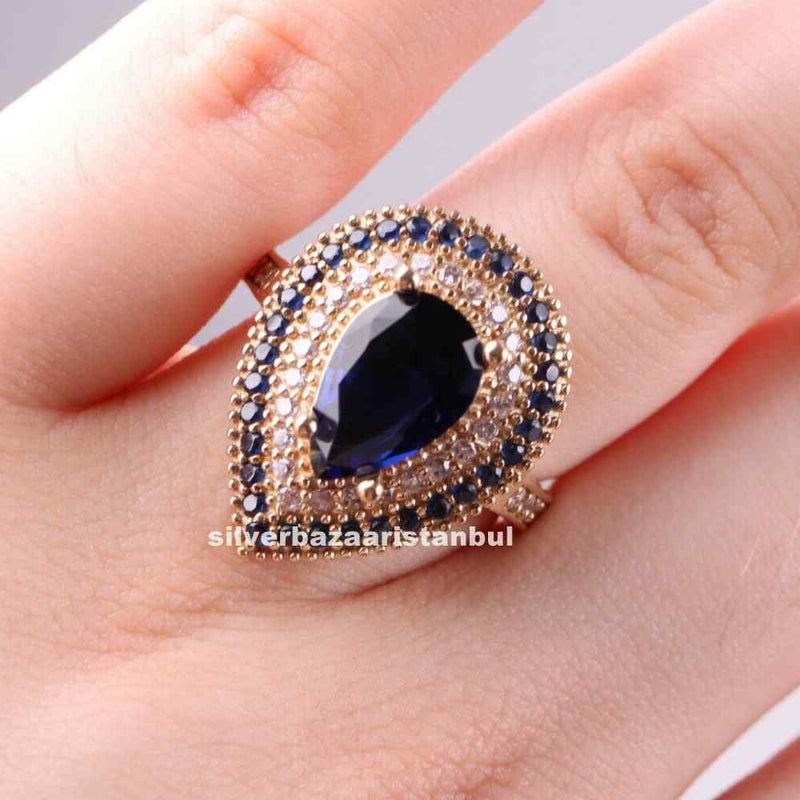 Copy of 925 Sterling Eagle Sapphire and Onyx Stone Mens Ring silverbazaaristanbul 