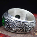 Elegant Multi Bright Emerald Stone 925 Sterling Silver Mens Ring silverbazaaristanbul 
