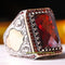 Elegant Ruby and Citrine Stone 925 Sterling Silver Mens Ring silverbazaaristanbul 