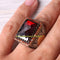 Elegant Ruby and Citrine Stone 925 Sterling Silver Mens Ring silverbazaaristanbul 