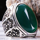 Emerald Stone Jewelry Handmade 925 Sterling Silver Men Ring silverbazaaristanbul 