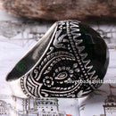 Emerald Stone Jewelry Handmade 925 Sterling Silver Men Ring silverbazaaristanbul 