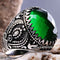 Emerald Stone Jewelry Handmade 925 Sterling Silver Men Ring silverbazaaristanbul 