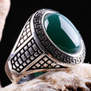 Emerald Stone Jewelry Handmade 925 Sterling Silver Men Ring silverbazaaristanbul 