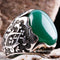 Emerald Stone Jewelry Handmade 925 Sterling Silver Men Ring silverbazaaristanbul 