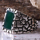 Emerald Stone Jewelry Handmade 925 Sterling Silver Men Ring silverbazaaristanbul 
