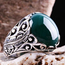 Emerald Stone Jewelry Handmade 925 Sterling Silver Men Ring silverbazaaristanbul 
