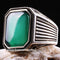 Emerald Stone Jewelry Handmade 925 Sterling Silver Men Ring silverbazaaristanbul 