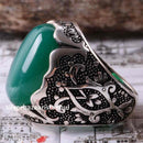 Emerald Stone Jewelry Handmade 925 Sterling Silver Men Ring silverbazaaristanbul 