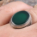Emerald Stone Jewelry Handmade 925 Sterling Silver Men Ring silverbazaaristanbul 
