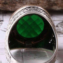Emerald Stone Jewelry Handmade 925 Sterling Silver Men Ring silverbazaaristanbul 