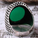 Emerald Stone Jewelry Handmade 925 Sterling Silver Men Ring silverbazaaristanbul 