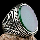 Emerald Stone Jewelry Handmade 925 Sterling Silver Men Ring silverbazaaristanbul 