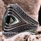 Emerald Stone Jewelry Handmade 925 Sterling Silver Men Ring silverbazaaristanbul 