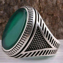 Emerald Stone Jewelry Handmade 925 Sterling Silver Men Ring silverbazaaristanbul 