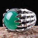 Emerald Stone Jewelry Handmade Claw925 Sterling Silver Men Ring silverbazaaristanbul 