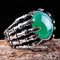 Emerald Stone Jewelry Handmade Claw925 Sterling Silver Men Ring silverbazaaristanbul 