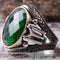 Emerald Stone Jewelry IYI Handmade 925 Sterling Silver Men Ring silverbazaaristanbul 