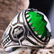 Emerald Stone Ottoman Tughra 925 Sterling Silver Men Ring silverbazaaristanbul 