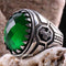 Emerald Stone Ottoman Tughra 925 Sterling Silver Men Ring silverbazaaristanbul 