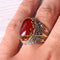 Excellent Red Agate Aqeeq Stone 925 Sterling Silver Mens Ring silverbazaaristanbul 