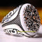 Exclusive Handmade 925 Sterling Silver White Agate Stone Mens Ring silverbazaaristanbul 