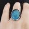 Faceted Aquamarine Luxury Cut Eagle Style 925 Sterling Silver Mens Ring silverbazaaristanbul 