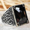 Faceted Onyx Stone 925 Sterling Silver Mens Ring silverbazaaristanbul 