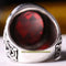 Faceted Red Ruby Stone Handmade 925 Sterling Silver Mens Ring silverbazaaristanbul 