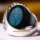 Fantastic Handmade Blue Turquoise 925 Sterling Silver Mens Ring silverbazaaristanbul 
