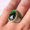 Flashy Green Emerald Handmade 925 Sterling Silver Luxury Mens Ring silverbazaaristanbul 