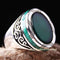 Green Agate Stone Jewelry Handmade 925 Sterling Silver Mens Ring silverbazaaristanbul 