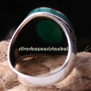 Green Agate Stone Jewelry Handmade 925 Sterling Silver Mens Ring silverbazaaristanbul 